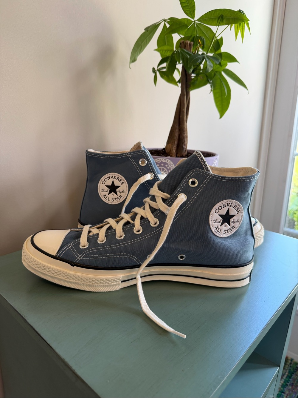 Converse High Top Sneakers - Slate Blue with White